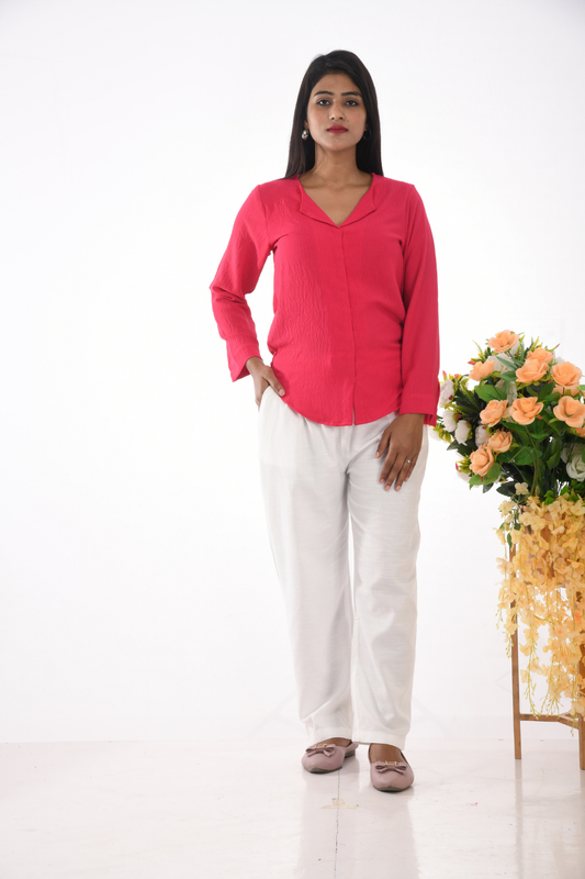 Hot Pink Imported Fabric shirt