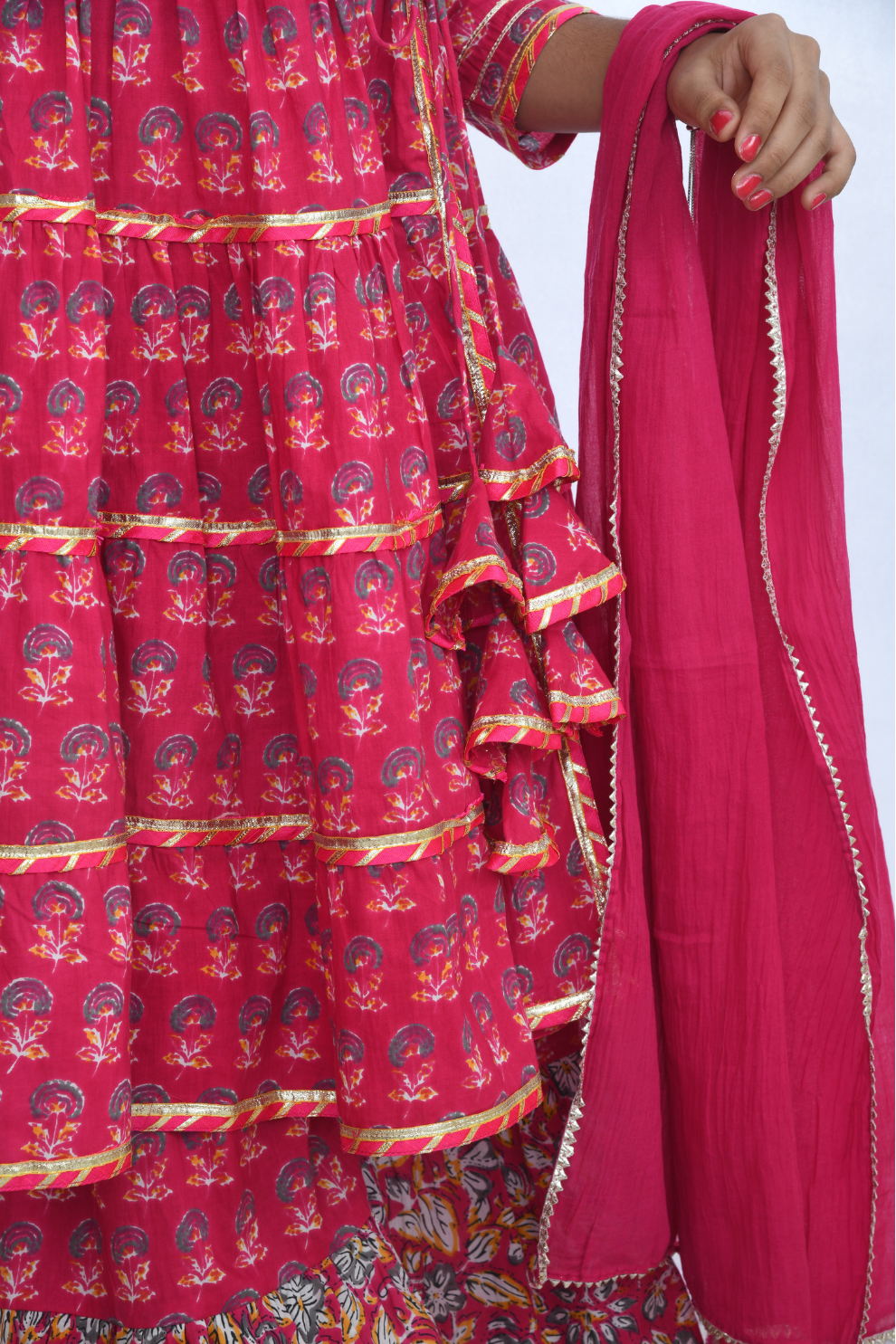 Pink Floral Sharara Set