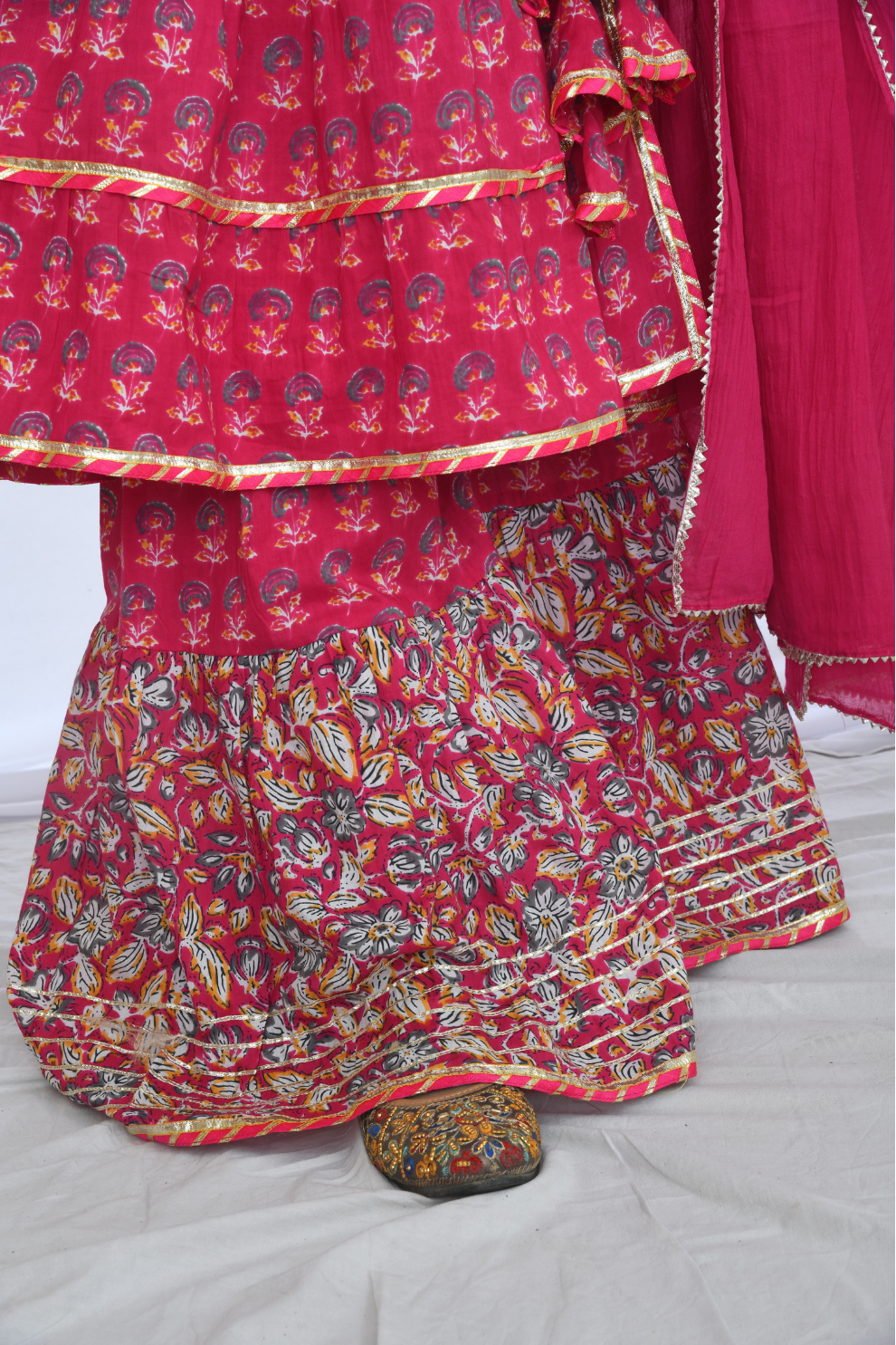 Pink Floral Sharara Set