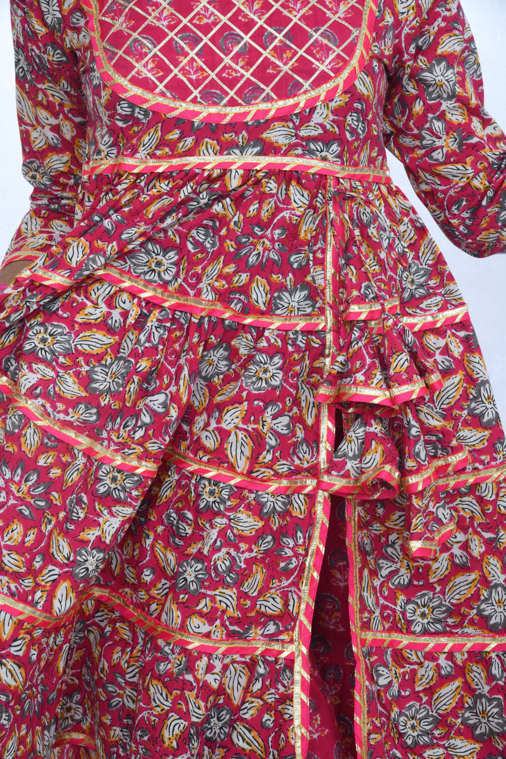 Pink Floral Sharara Set