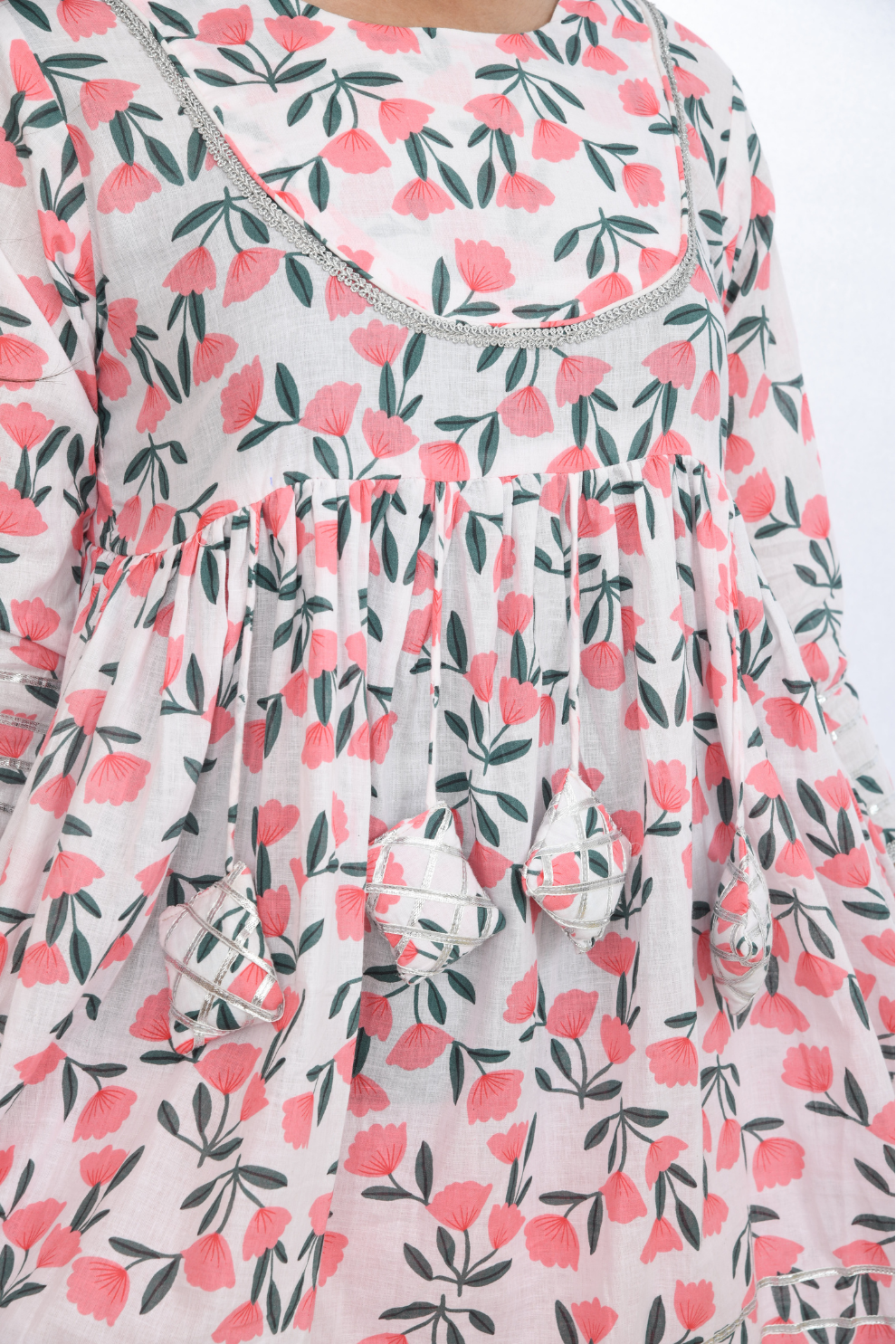 Peach Floral Sharara Set