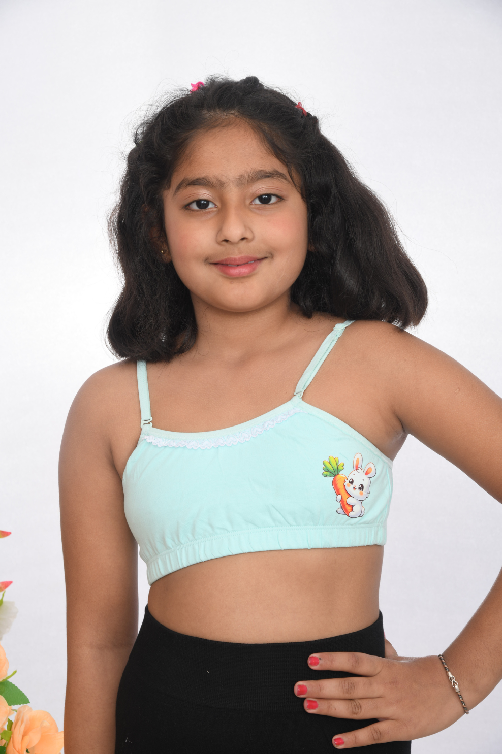 Playful Soft Cotton Strap Bra for Growing Girls