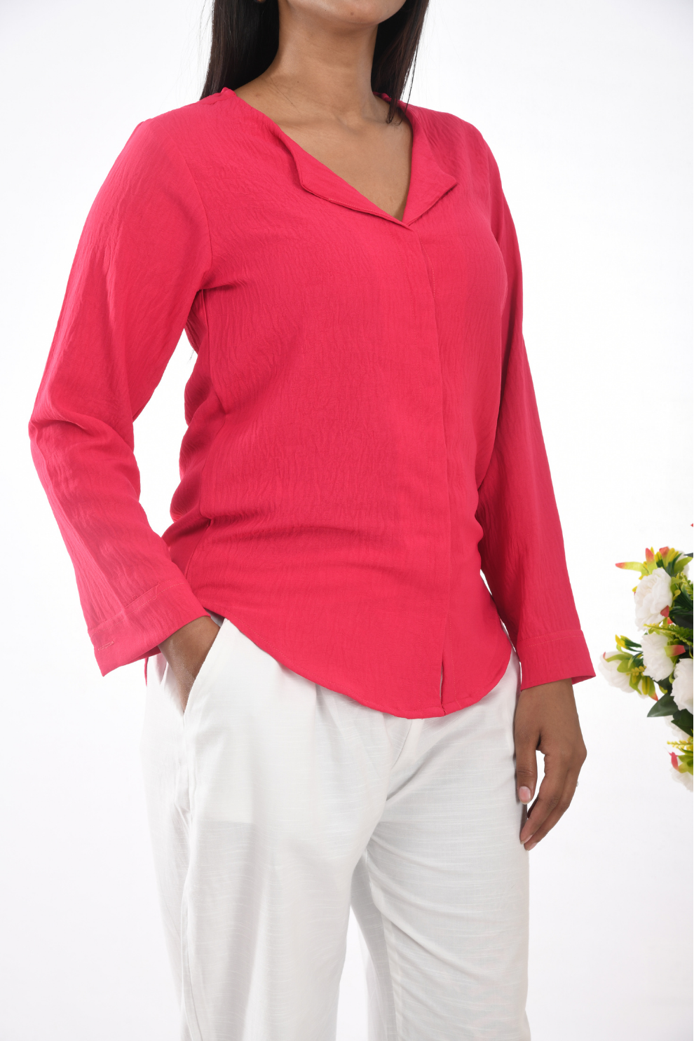 Hot Pink Imported Fabric shirt